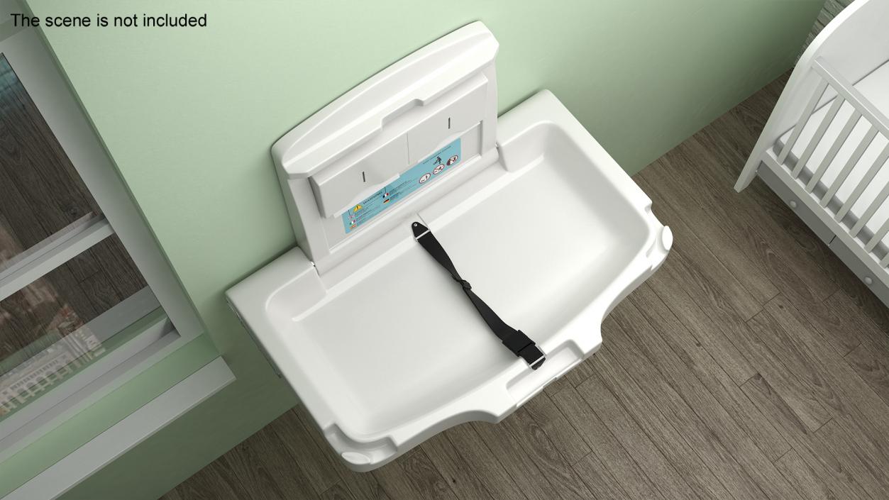 3D model Wall Mount Baby Changing Station with Safety Strap