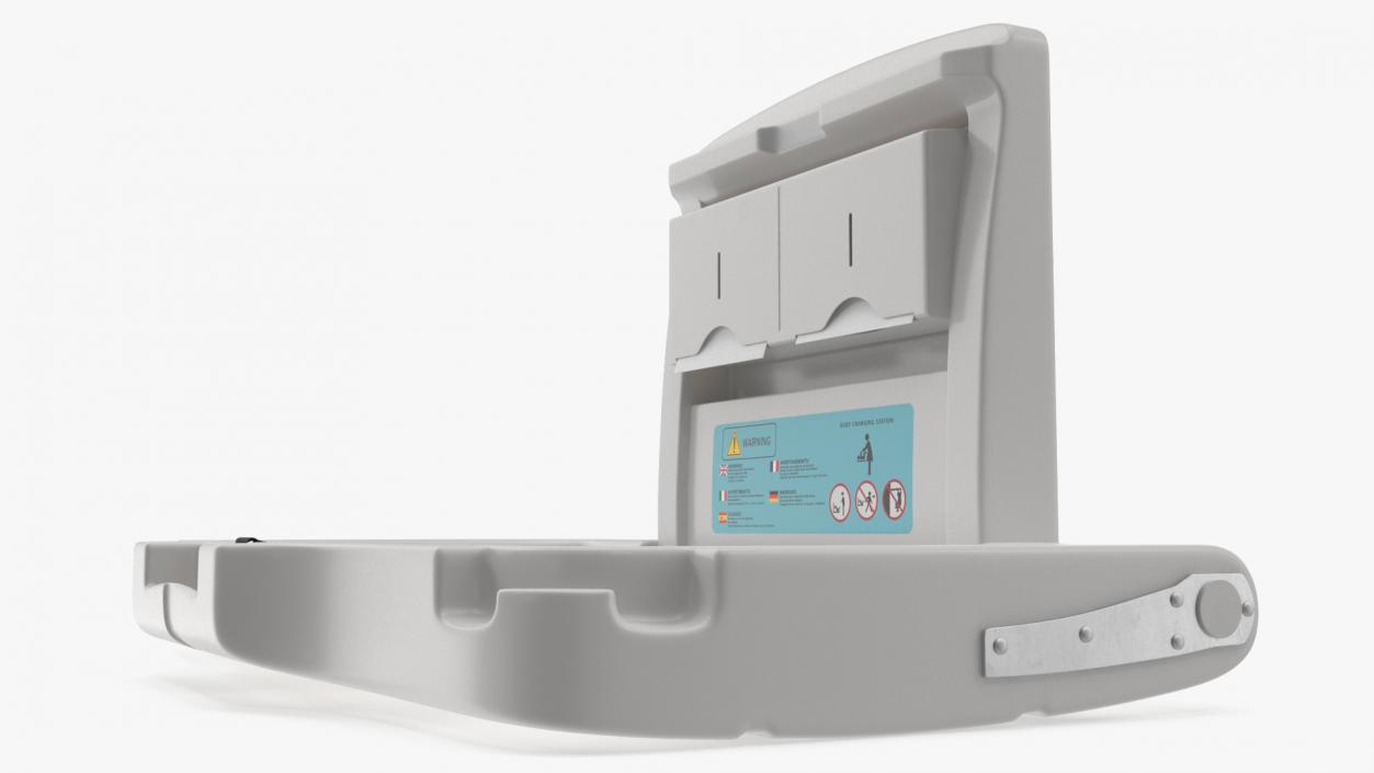 3D model Wall Mount Baby Changing Station with Safety Strap