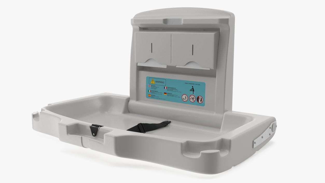 3D model Wall Mount Baby Changing Station with Safety Strap