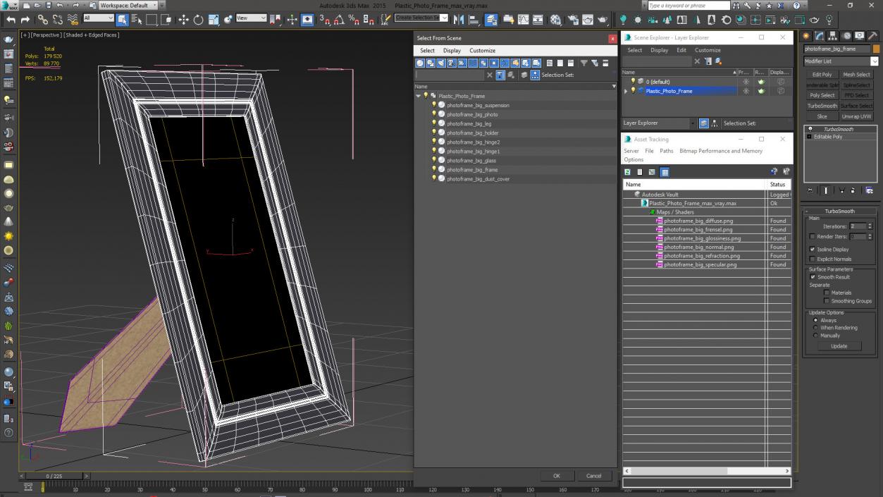 Plastic Photo Frame 3D model