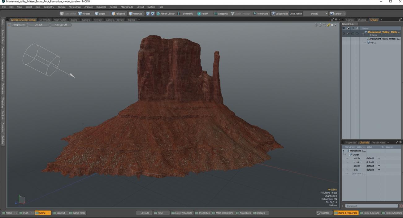 Monument Valley Mitten Buttes Rock Formation 3D model