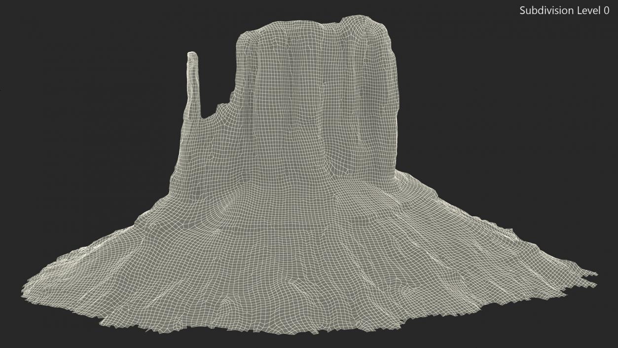 Monument Valley Mitten Buttes Rock Formation 3D model