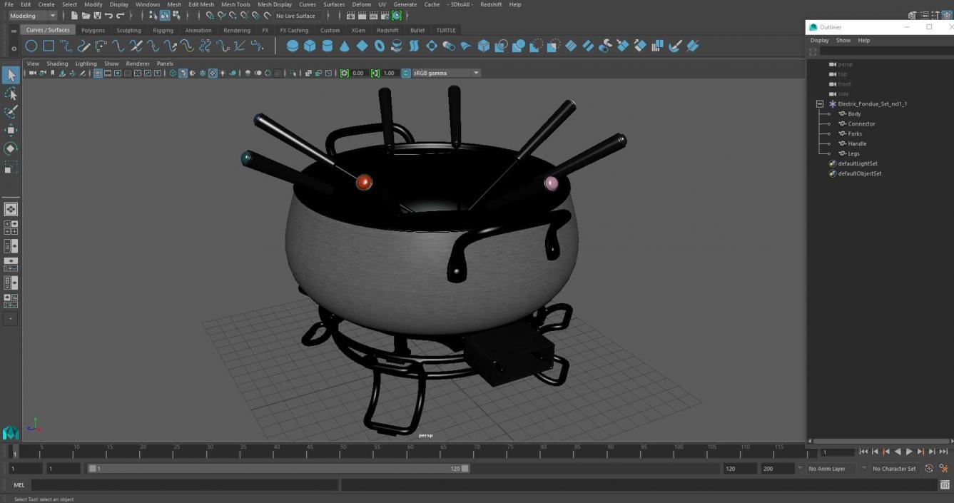 Electric Fondue Set 3D model