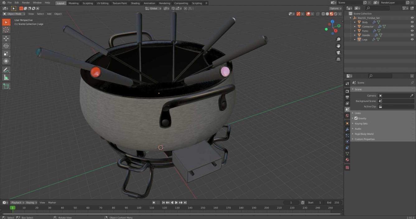 Electric Fondue Set 3D model