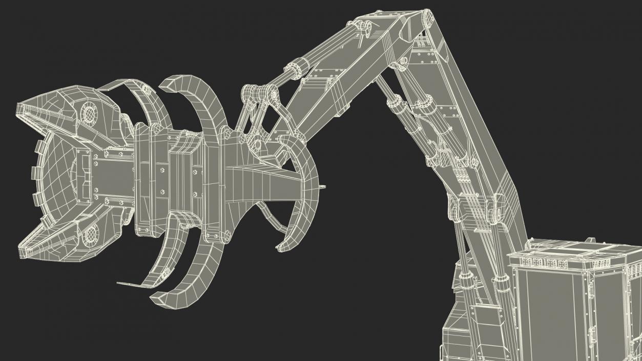 3D Tigercat 855D Tracked Feller Buncher Rigged model