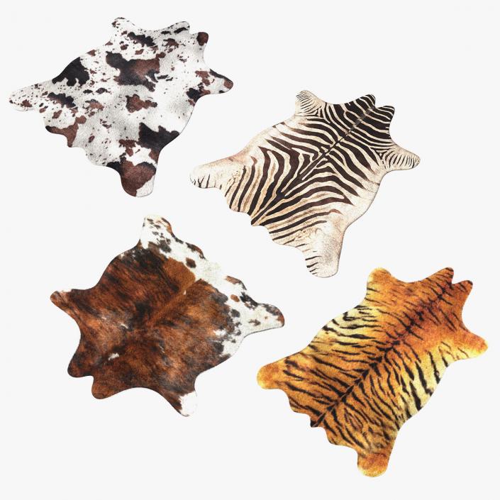 3D Animal Rugs with Fur Collection 2 model