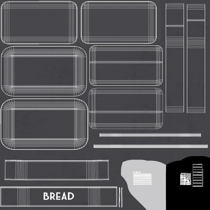 3D Metal Bread Bin Black