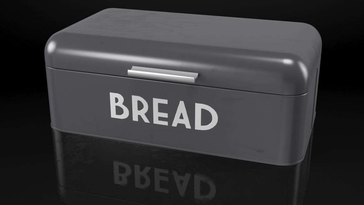 3D Metal Bread Bin Black