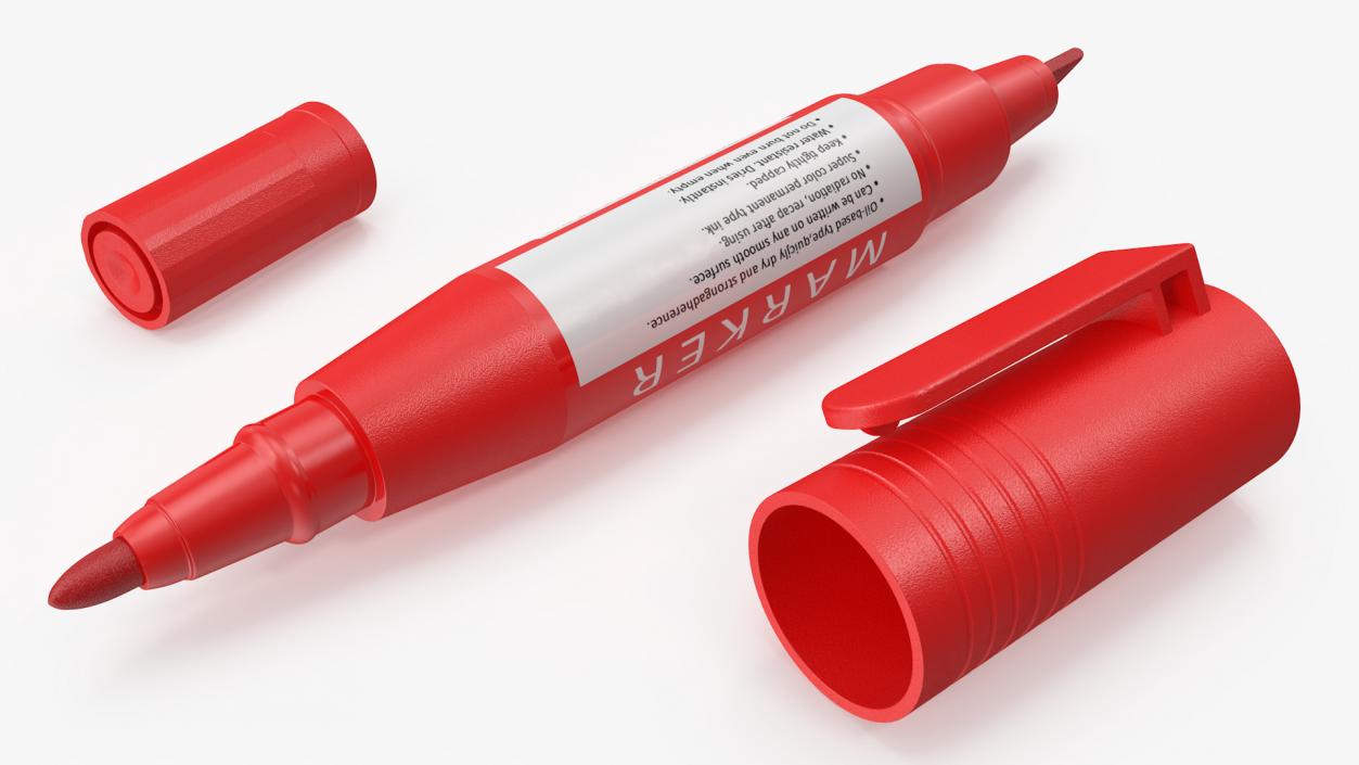 3D Double-Ended Marker Red model