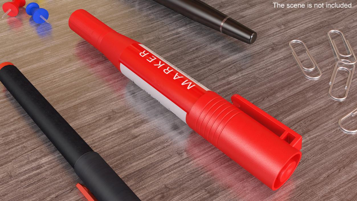 3D Double-Ended Marker Red model