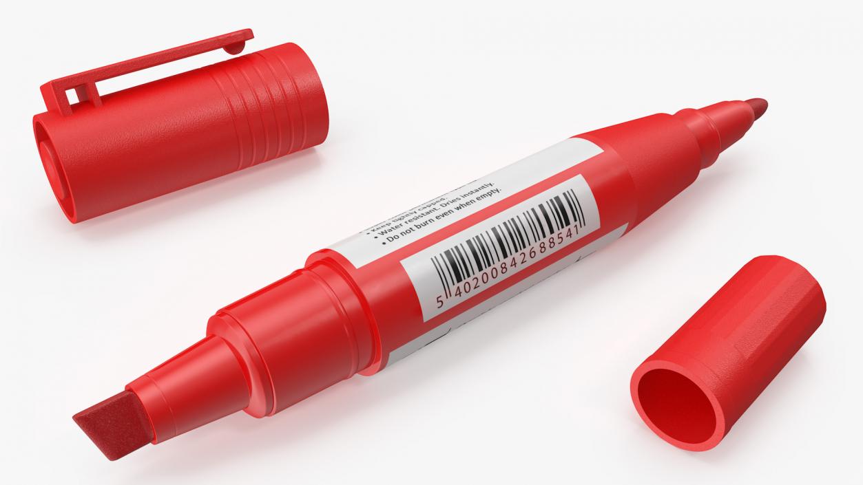 3D Double-Ended Marker Red model