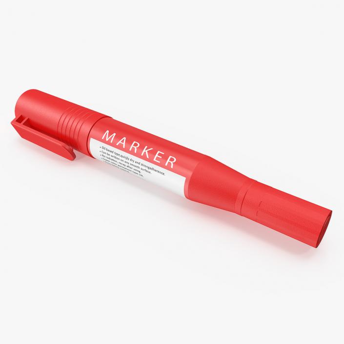 3D Double-Ended Marker Red model