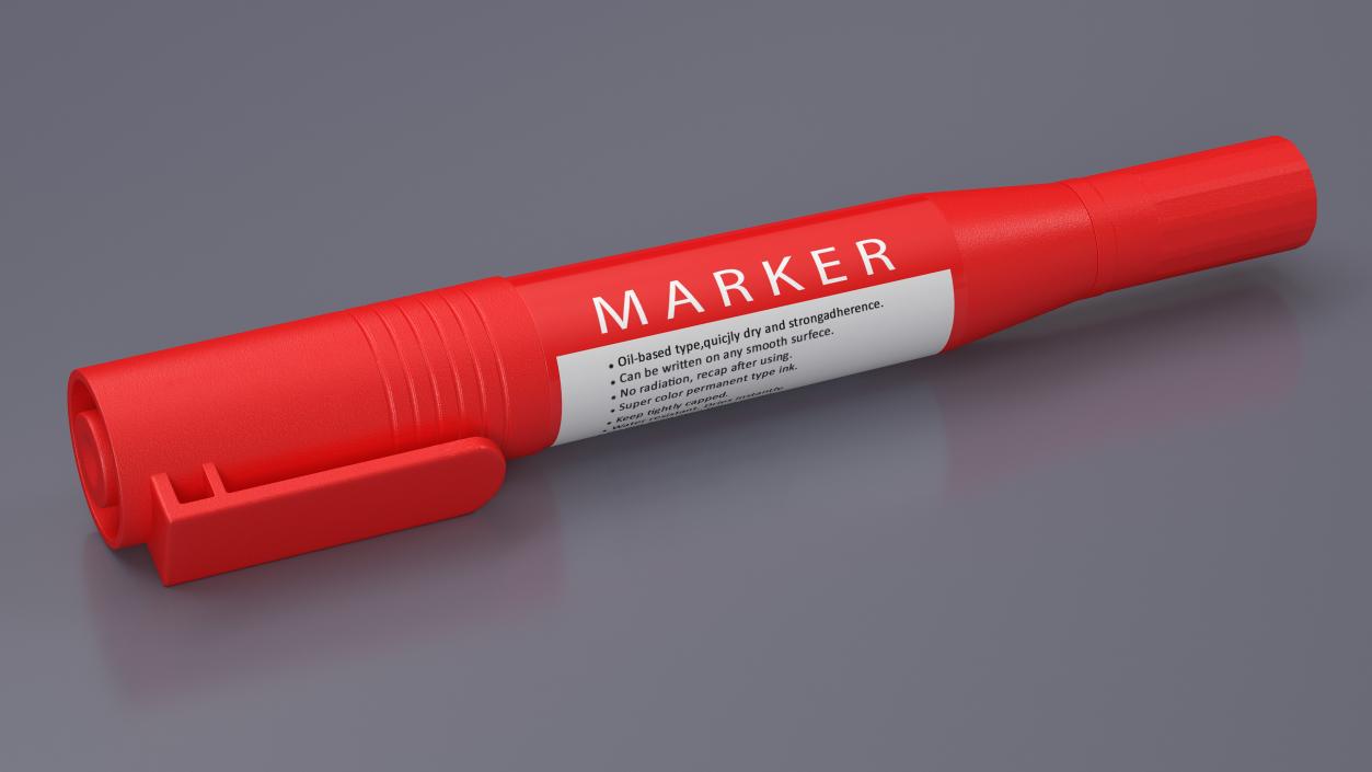 3D Double-Ended Marker Red model