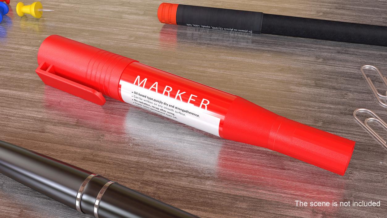 3D Double-Ended Marker Red model