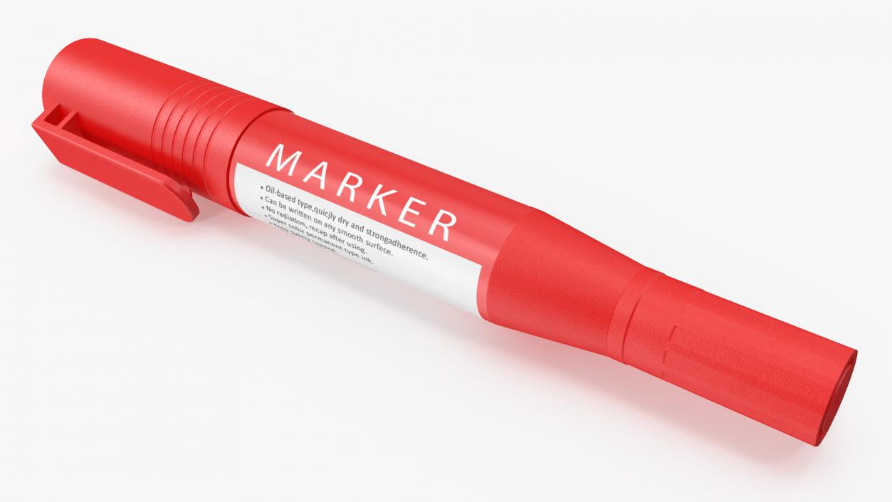 3D Double-Ended Marker Red model