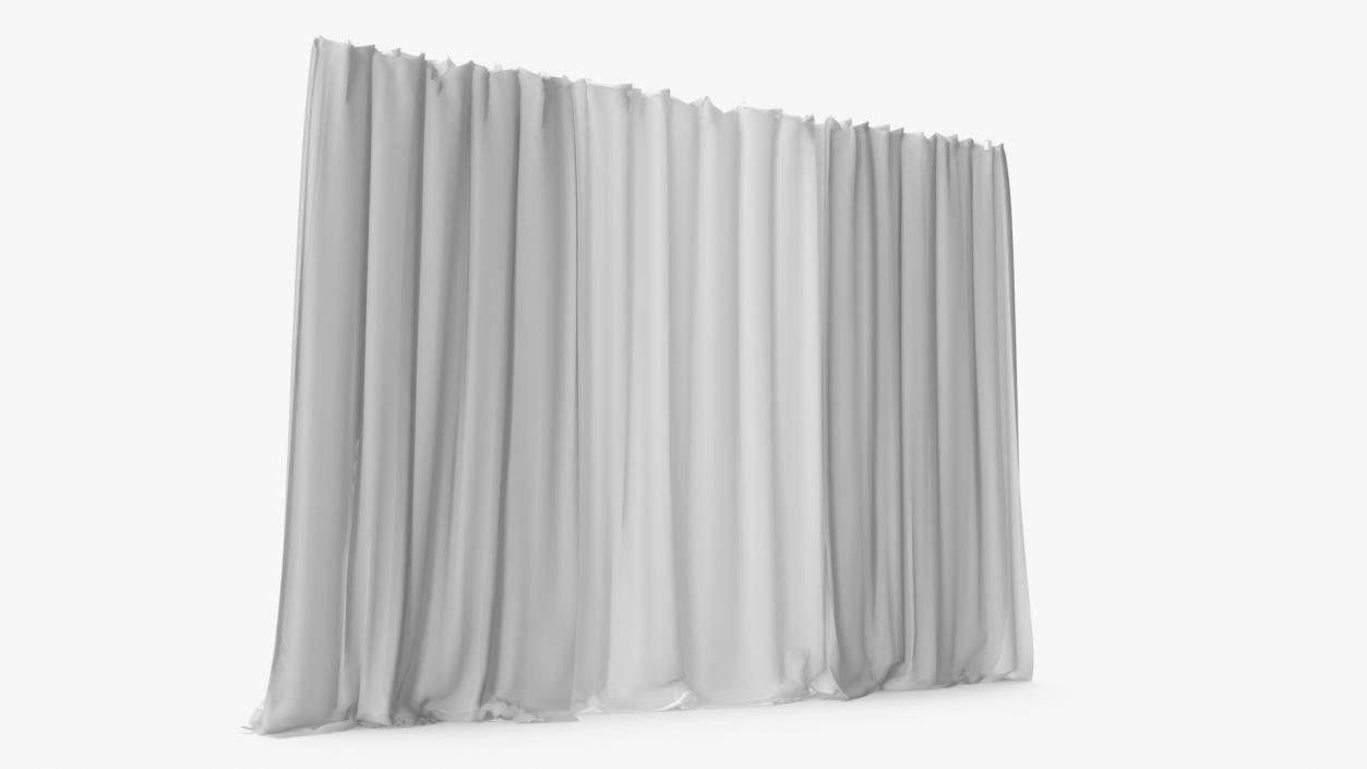 Sheer Window Curtains White 3D