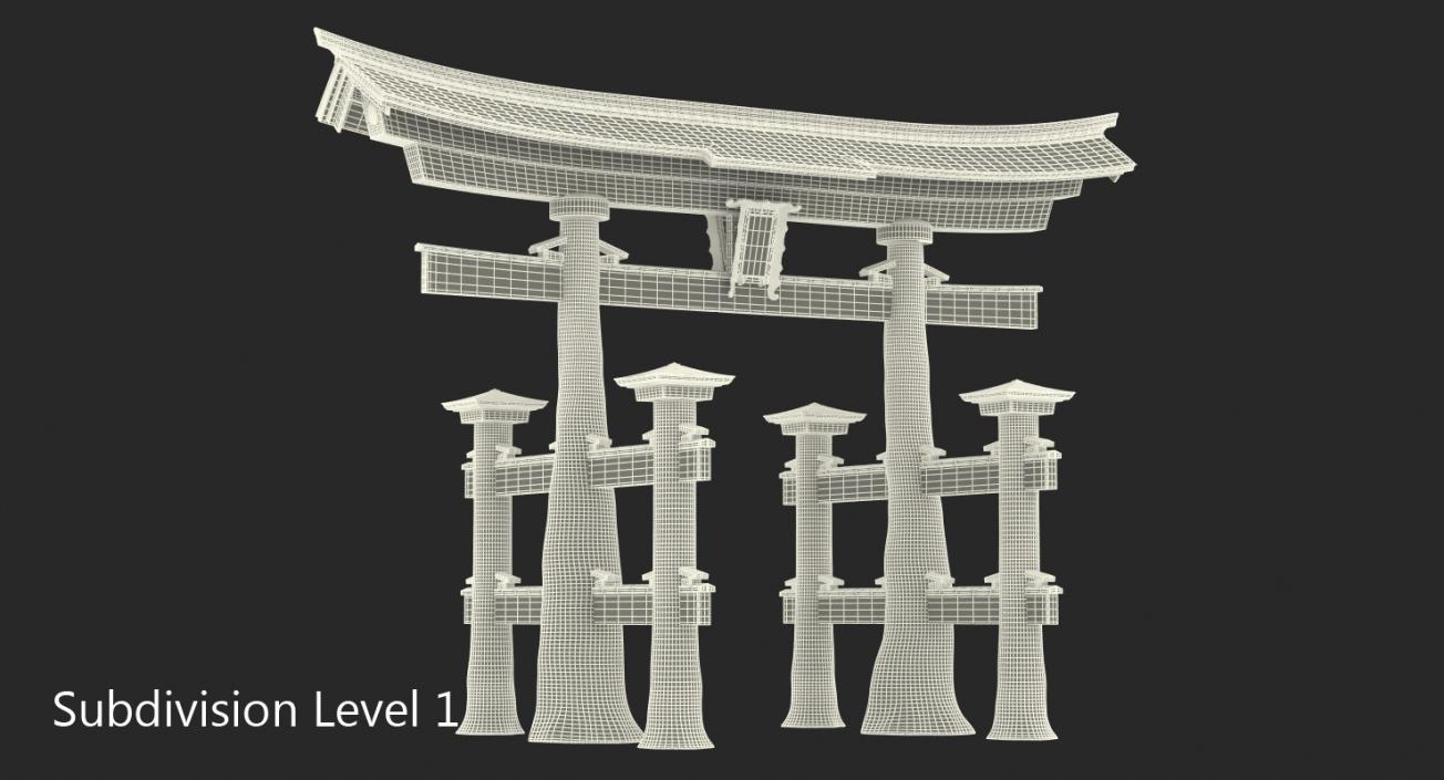 Torii Gate Itsukushima Shrine 3D model