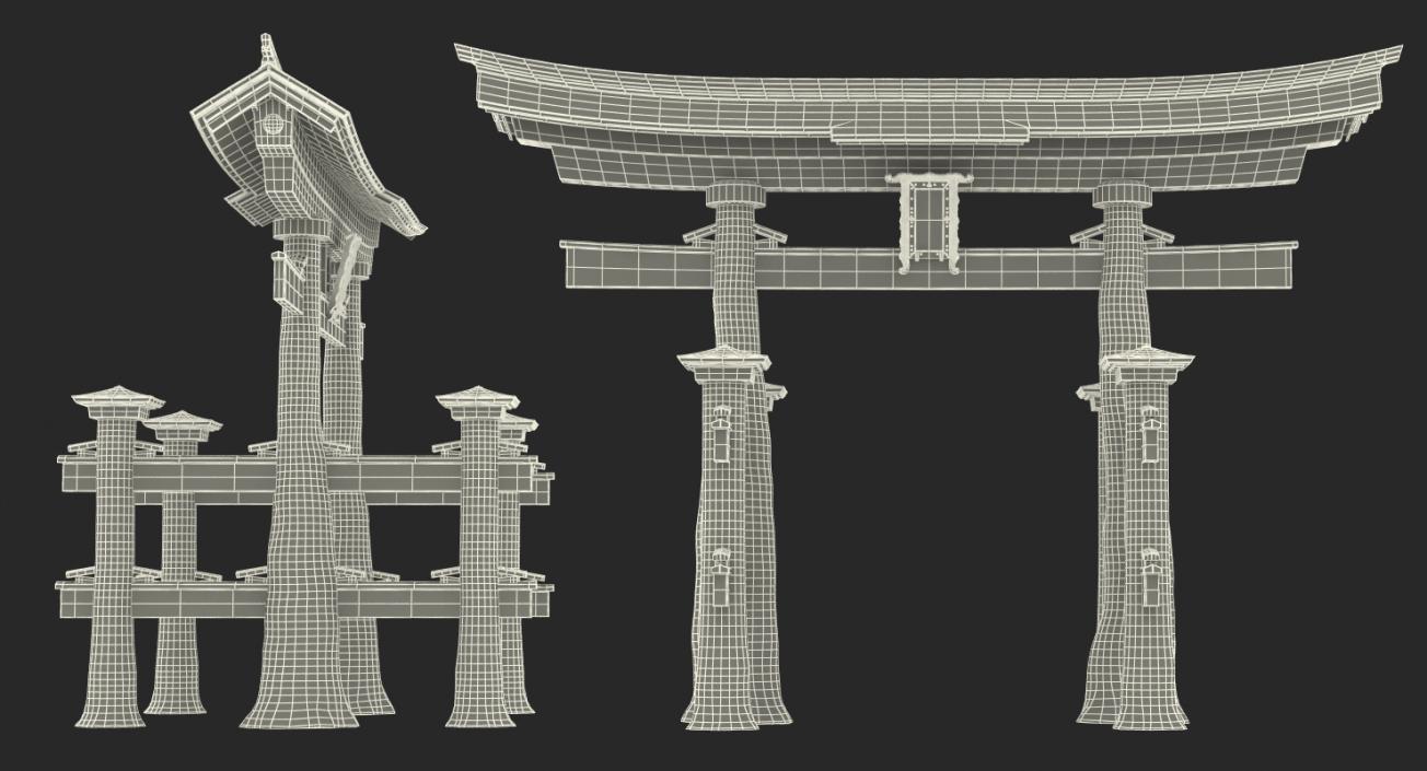 Torii Gate Itsukushima Shrine 3D model