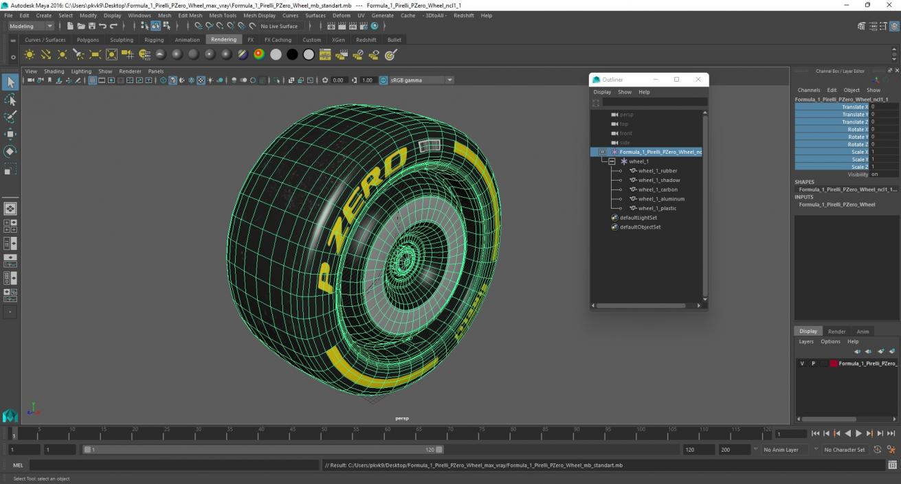 Formula 1 Pirelli PZero Wheel 3D model