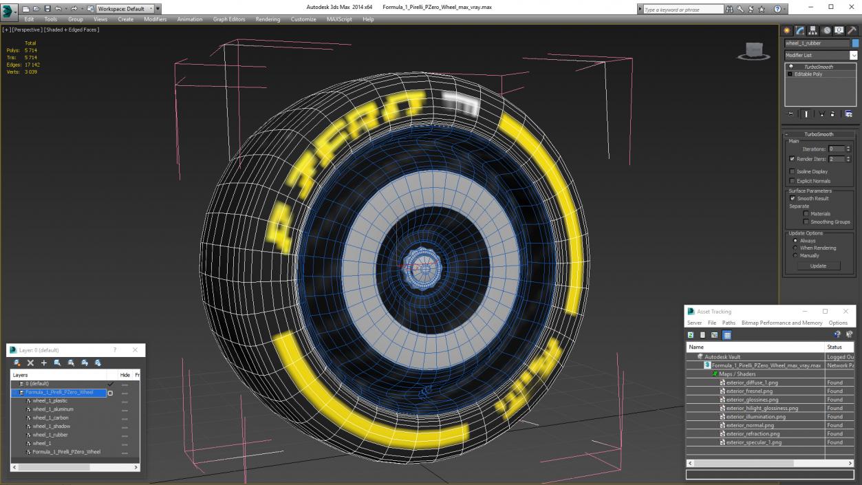 Formula 1 Pirelli PZero Wheel 3D model