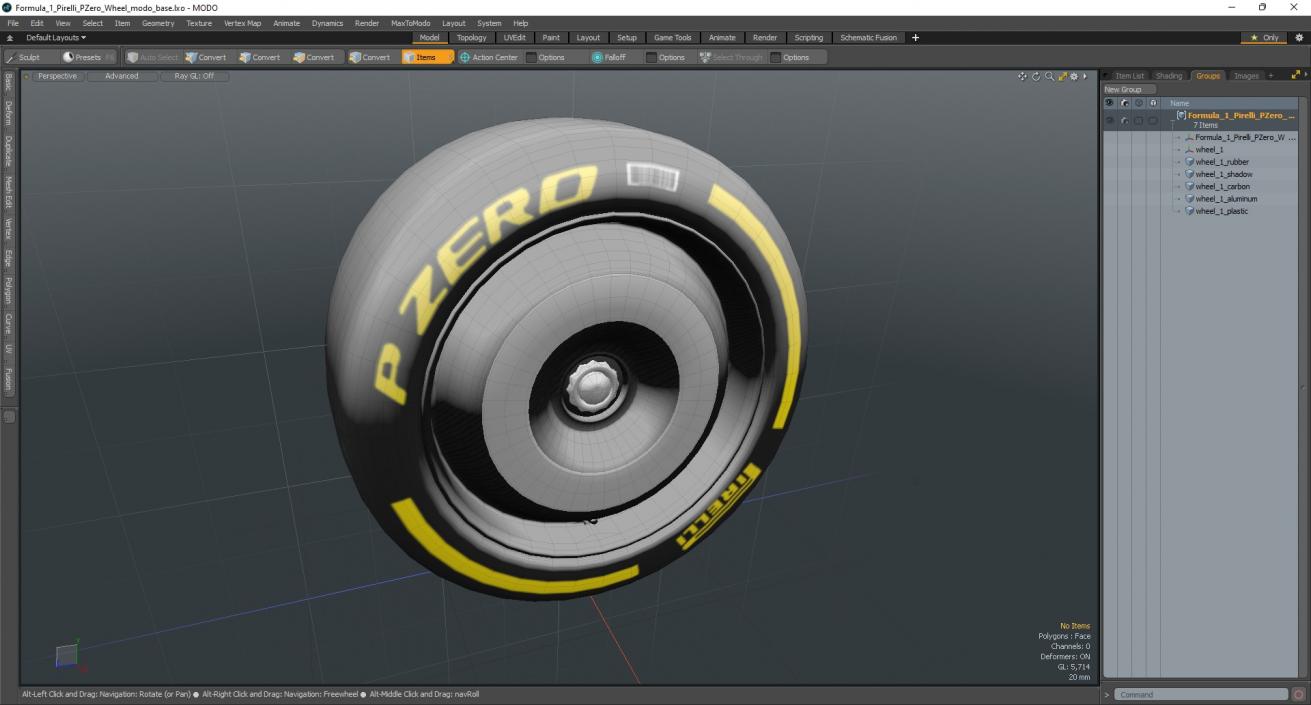 Formula 1 Pirelli PZero Wheel 3D model