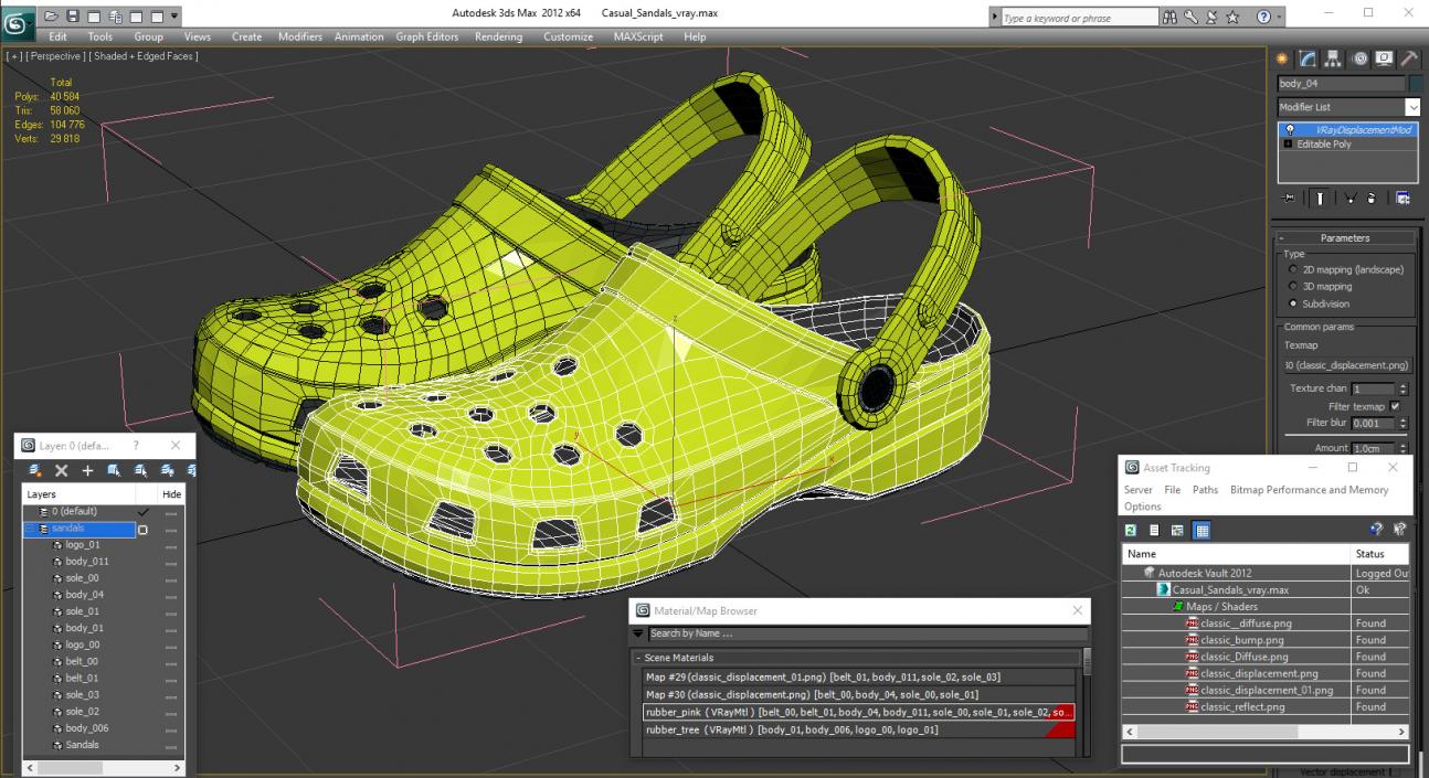 Casual Sandals 3D model