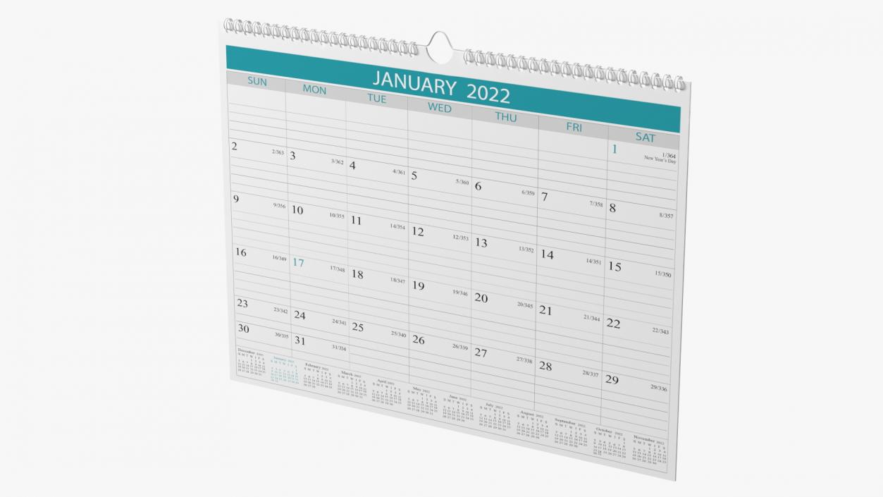 3D model Business Monthly Wall Calendar