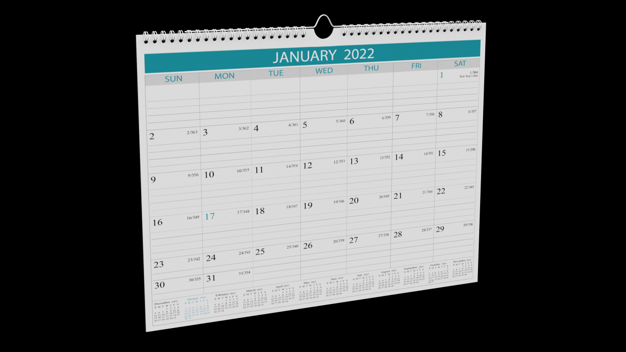 3D model Business Monthly Wall Calendar