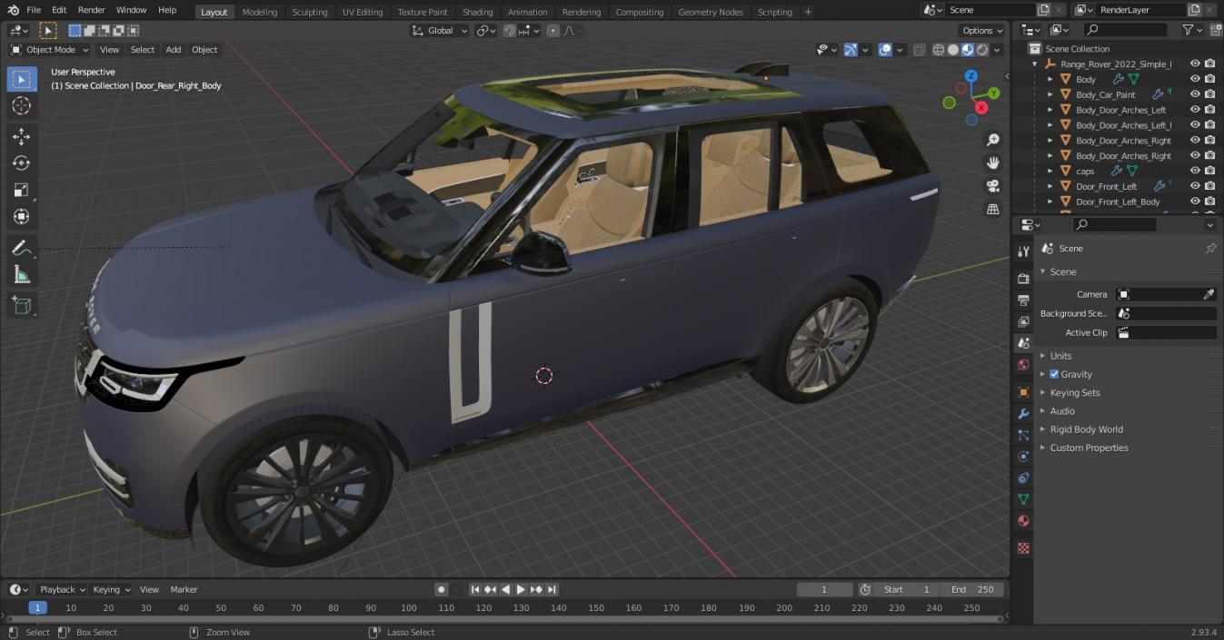 Range Rover 2022 Simple Interior 3D