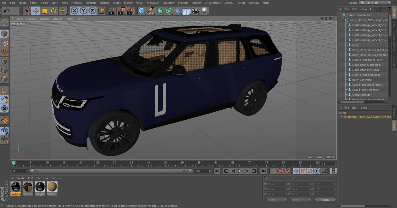 Range Rover 2022 Simple Interior 3D