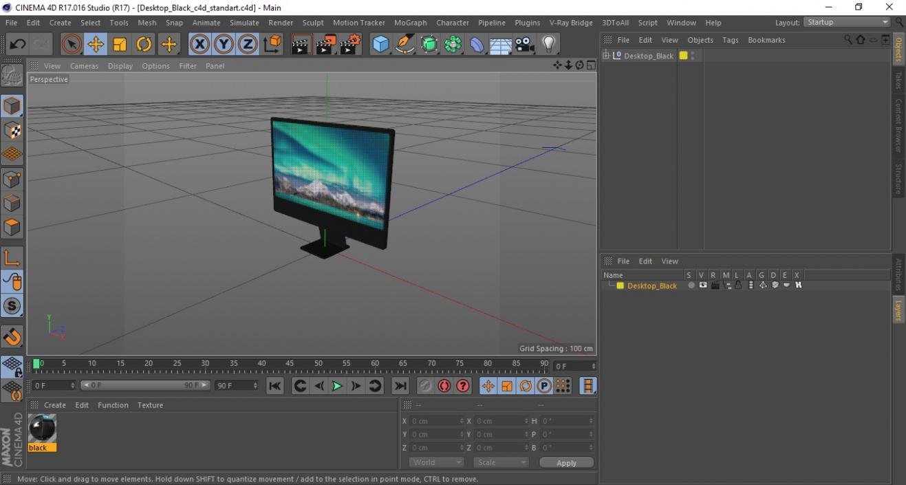 3D Desktop Black model