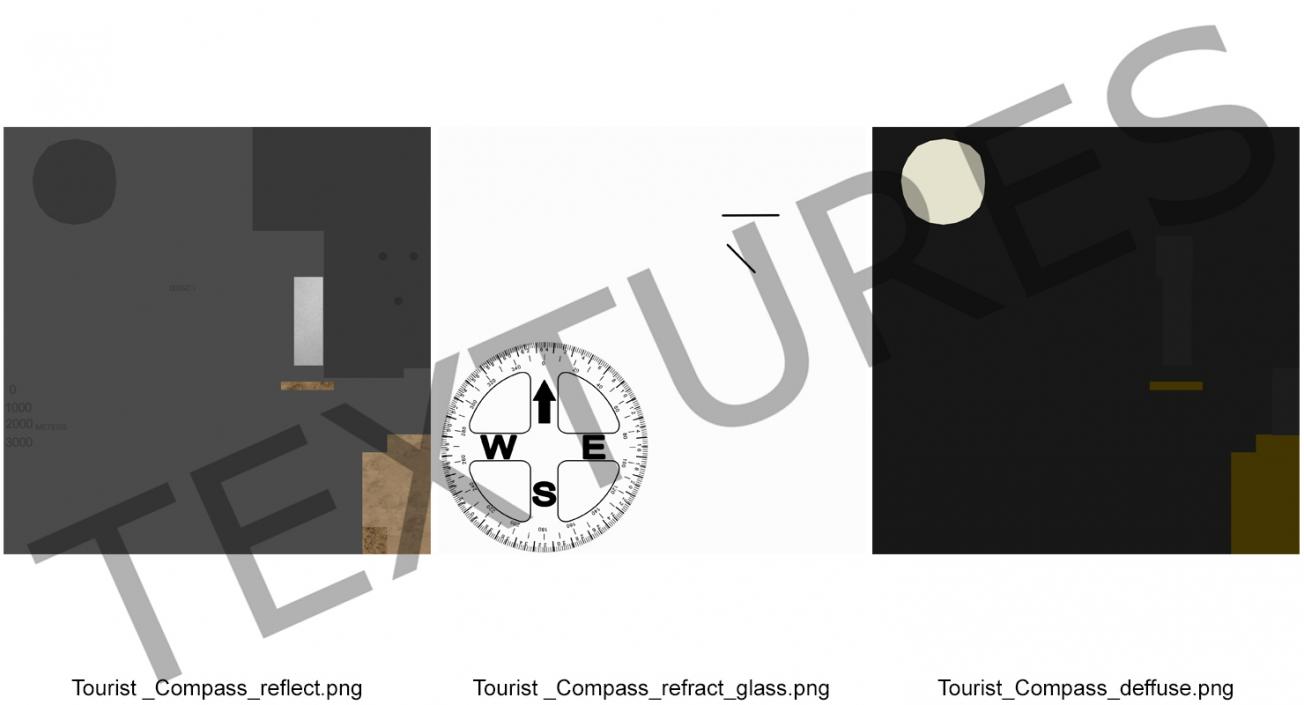 3D model Tourist Compass