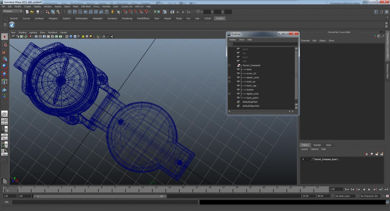 3D model Tourist Compass