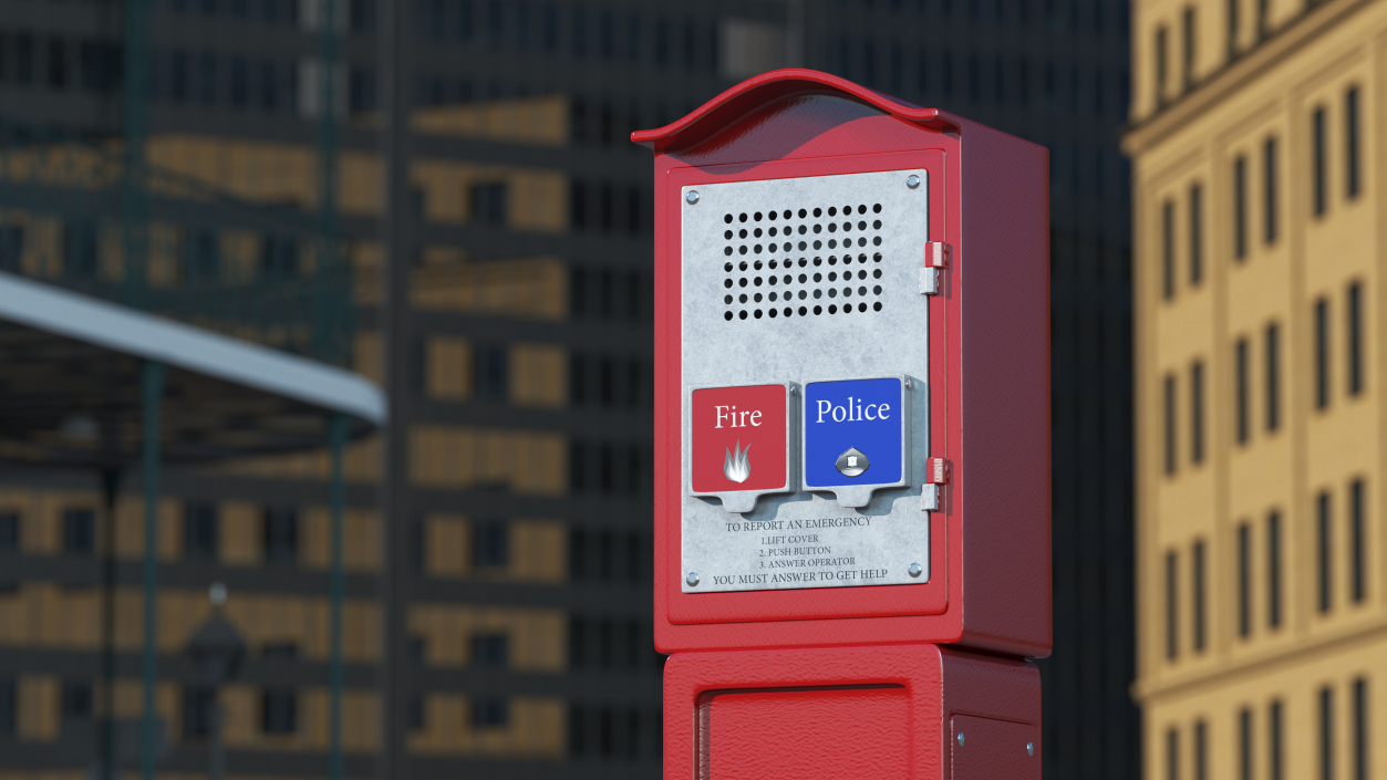 3D Emergency Call Box model