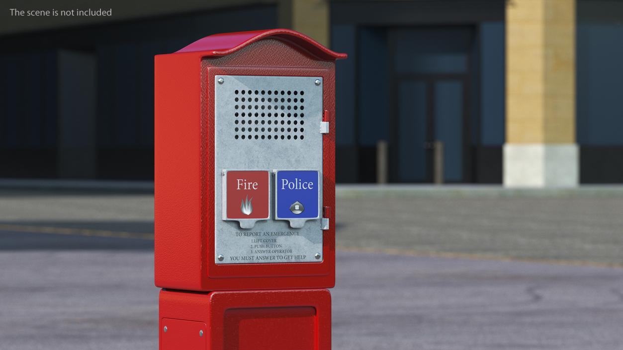 3D Emergency Call Box model