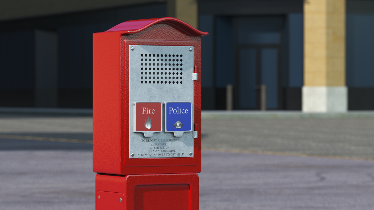 3D Emergency Call Box model