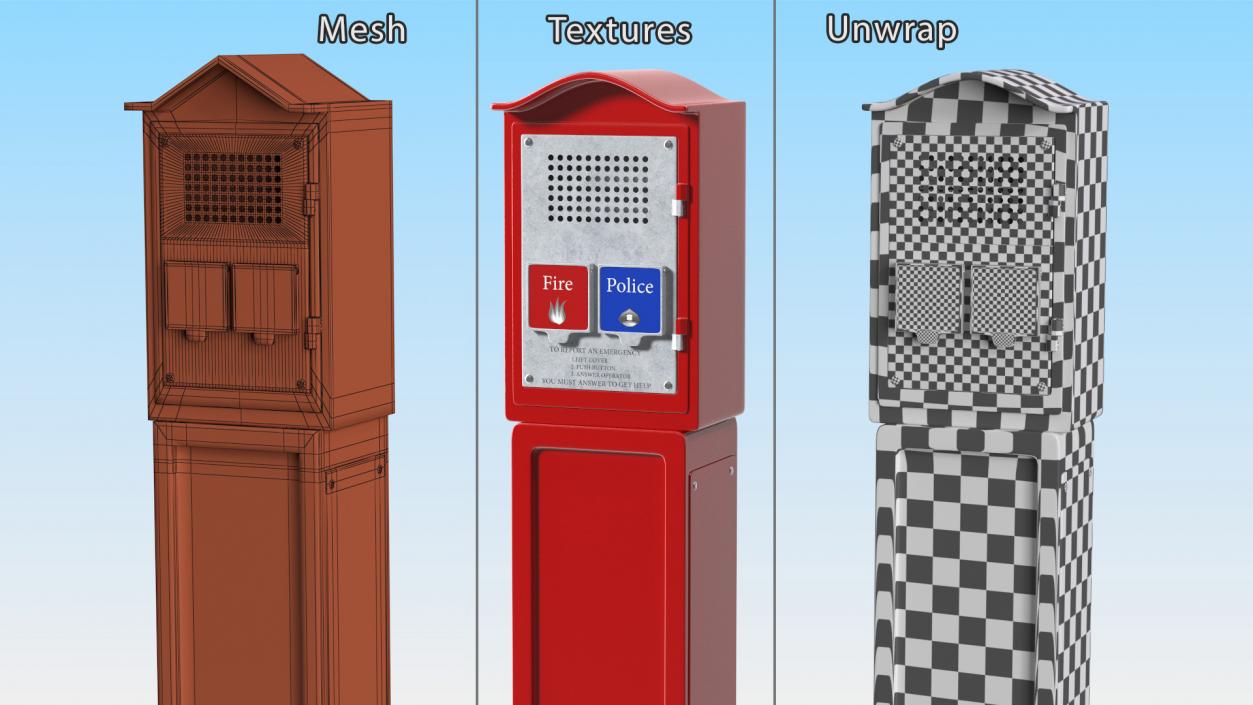 3D Emergency Call Box model