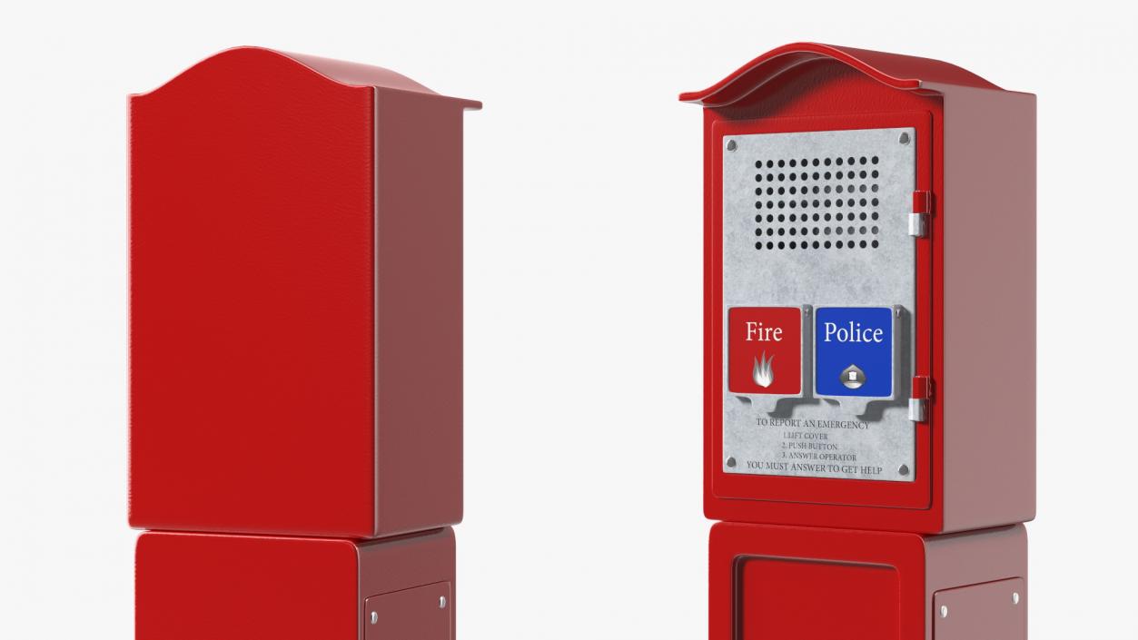 3D Emergency Call Box model