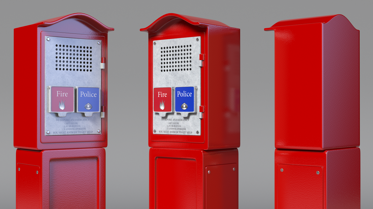 3D Emergency Call Box model