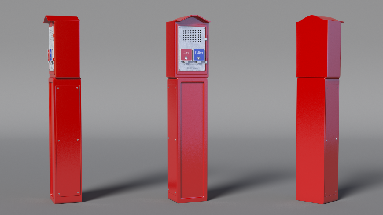 3D Emergency Call Box model