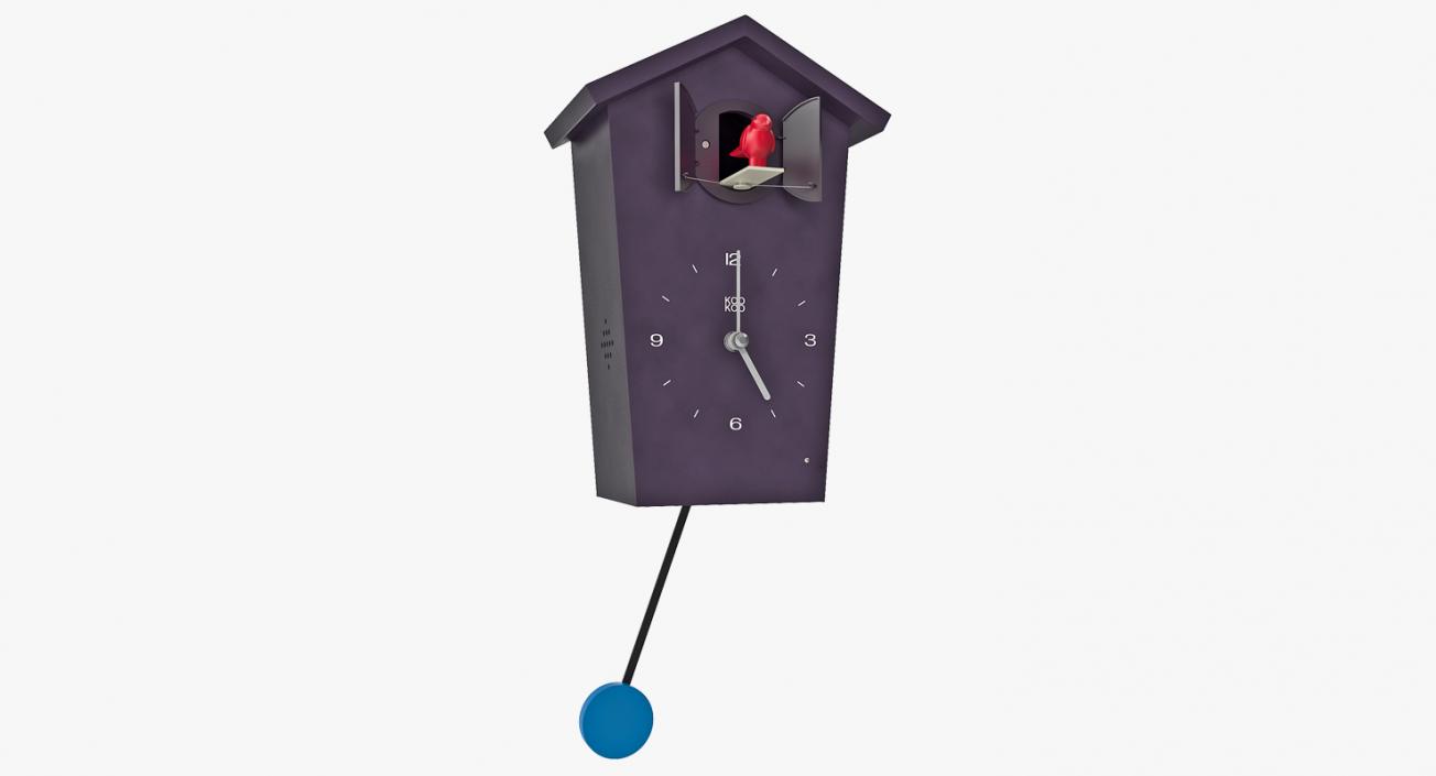 3D model Cuckoo Clock Black Rigged