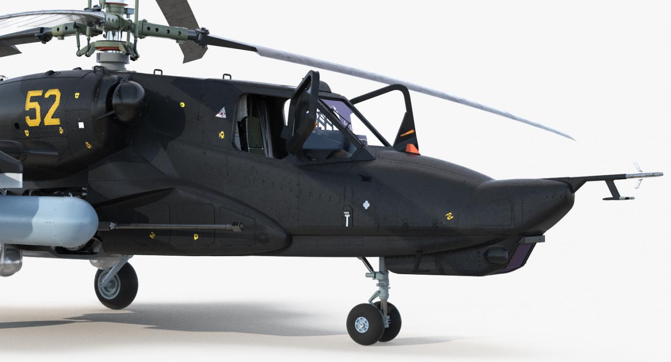 3D Kamov Ka 52 or Alligator Russian Attack Helicopter Rigged for Cinema 4D