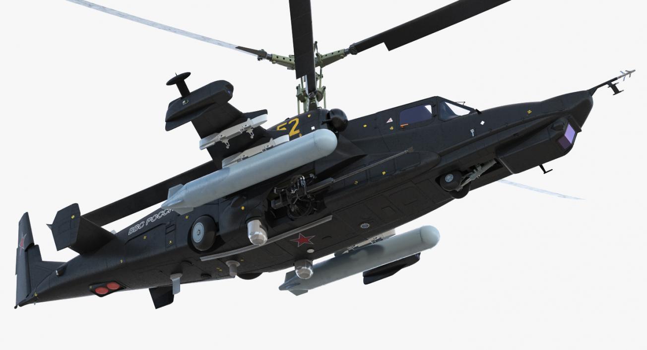 3D Kamov Ka 52 or Alligator Russian Attack Helicopter Rigged for Cinema 4D