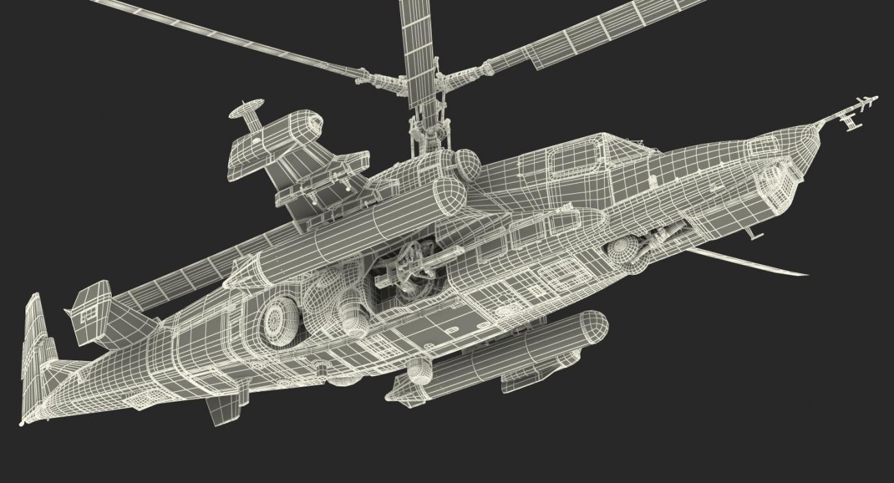 3D Kamov Ka 52 or Alligator Russian Attack Helicopter Rigged for Maya