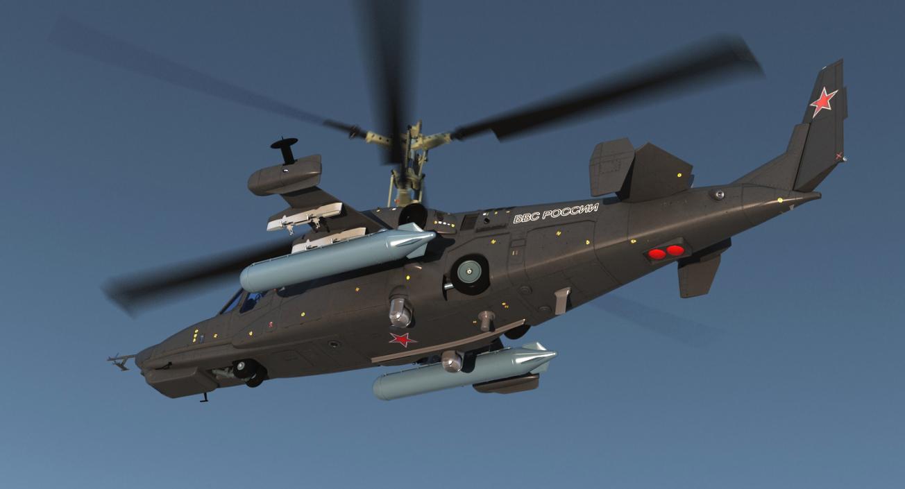 3D Kamov Ka 52 or Alligator Russian Attack Helicopter Rigged for Maya