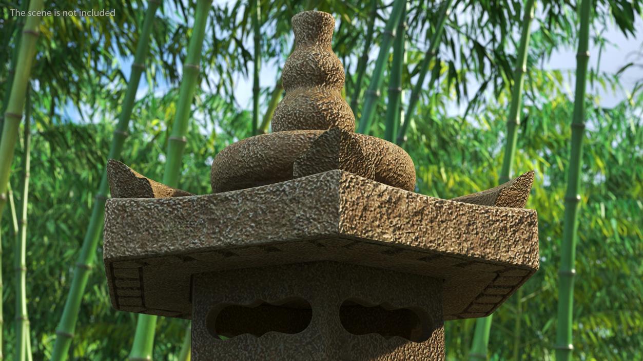 3D Stone Garden Pagoda Statue