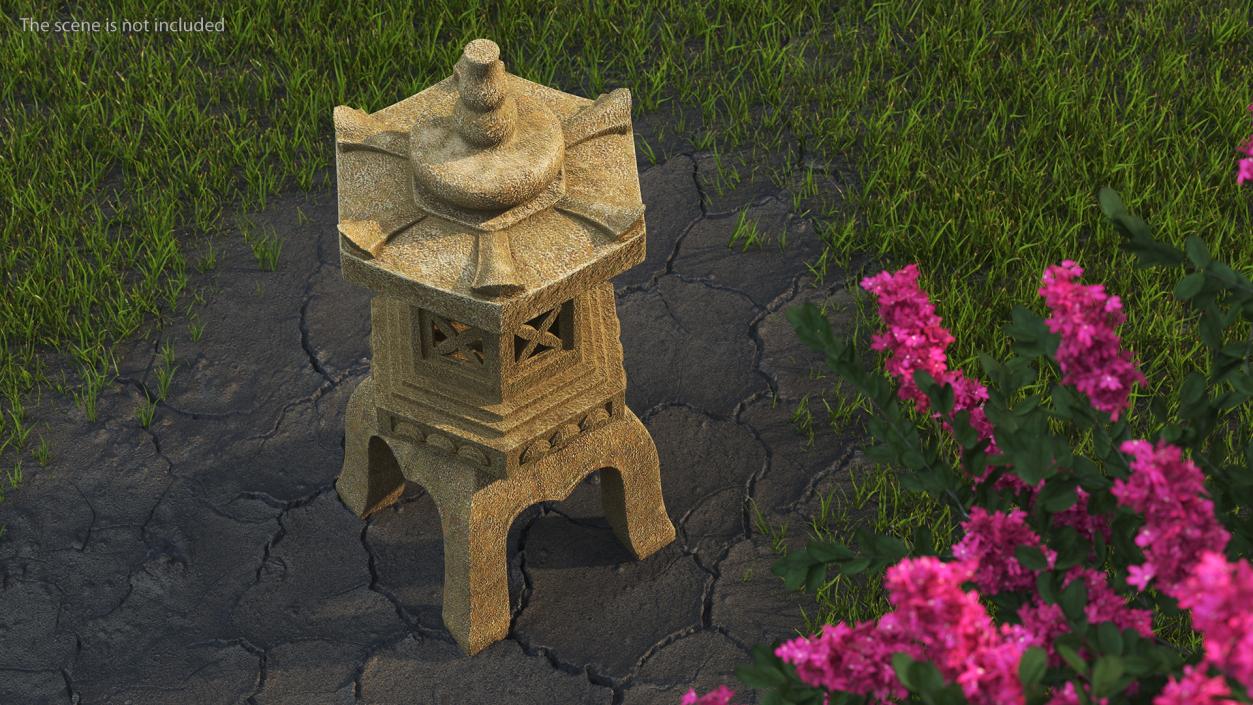 3D Stone Garden Pagoda Statue