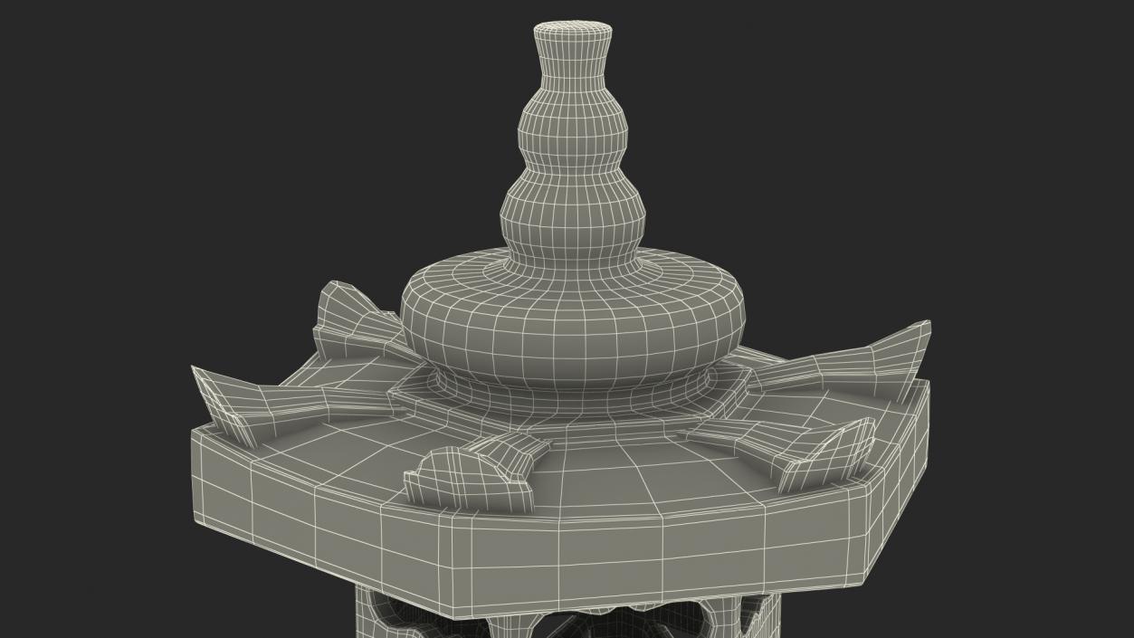 3D Stone Garden Pagoda Statue