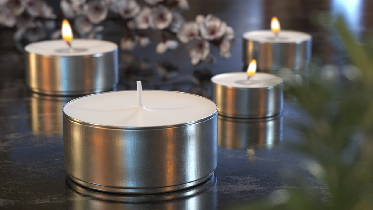 3D Tealight Candle in Metal Cup model