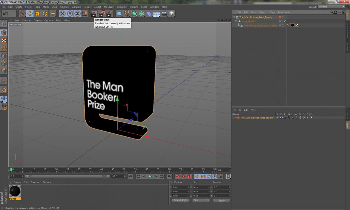 The Man Booker Prize Trophy 3D